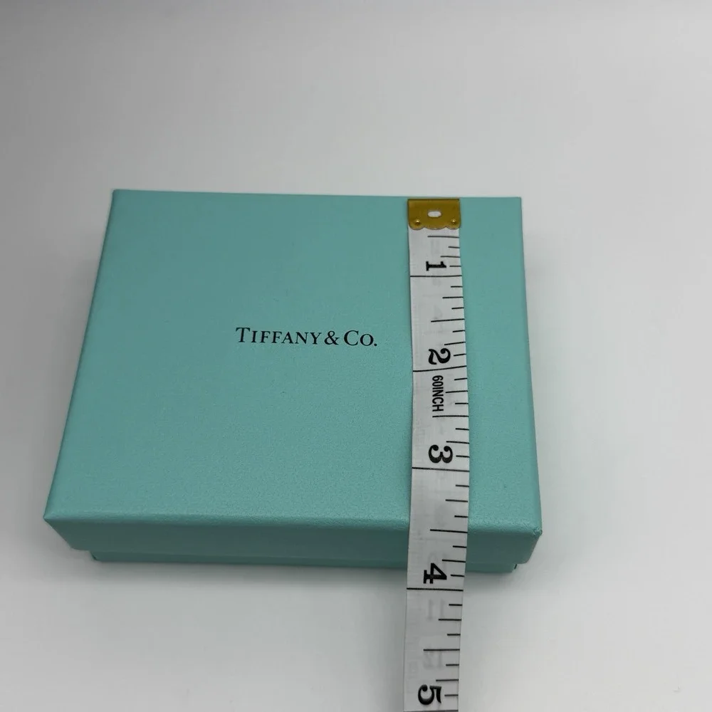 EMPTY Tiffany & Co Blue Jewelry Gift Box w Ribbon & Cotton Filling 4x3.5x1.5